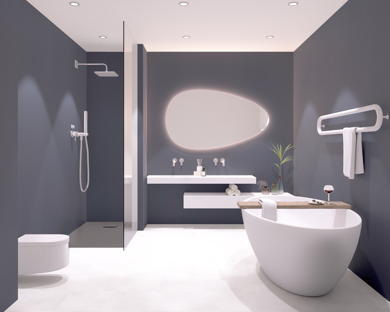 Bathroom Zwarte SPC plaat badkamer